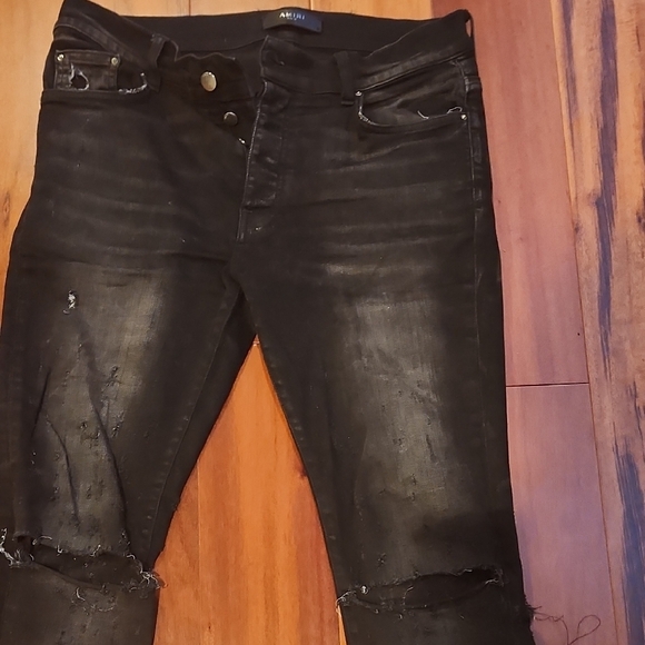 Black Amiri Distressed Jeans - Picture 2 of 4